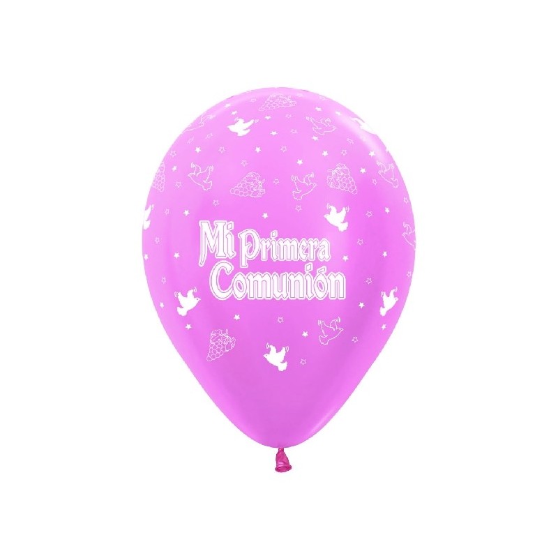 P/12 Globo Comunion Rosa Sat P/12 Globo Comunion Rosa Sat