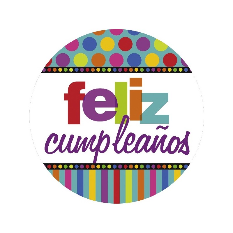 P/8 Plato Dots&Stripes Cumplea P/8 Plato Dots&Stripes Cumplea