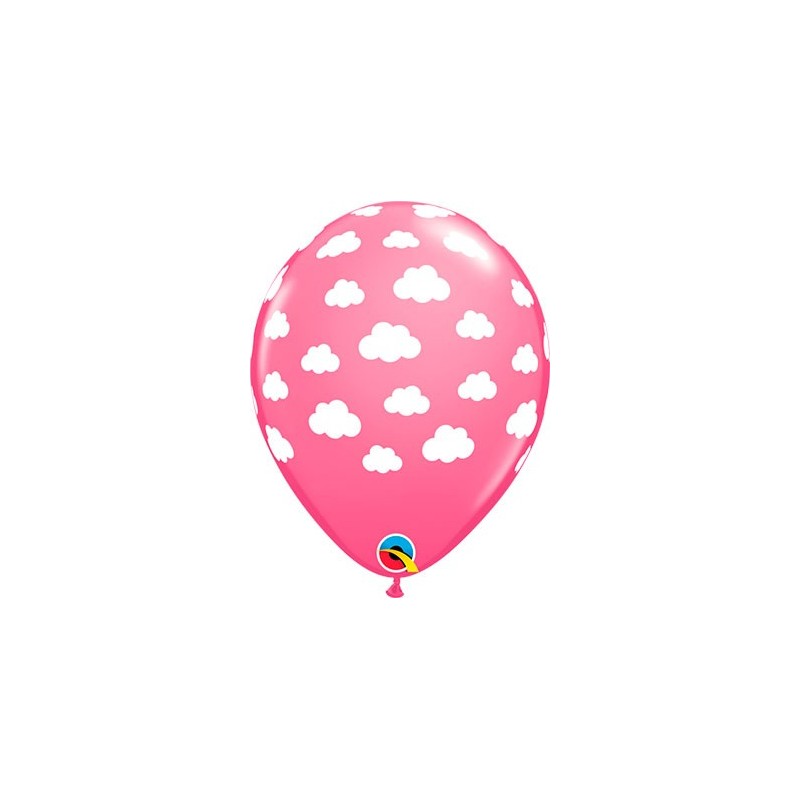 Globo 11"Rosa Nubes Blancas Globo 11"Rosa Nubes Blancas