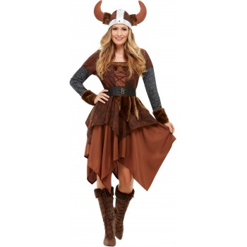 Disf.Reina Vikinga Marron T-L