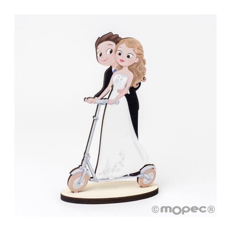 Figura Novios Madera Patinete Figura Novios Madera Patinete