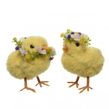 Pollito 12Cm C/Corona Flores