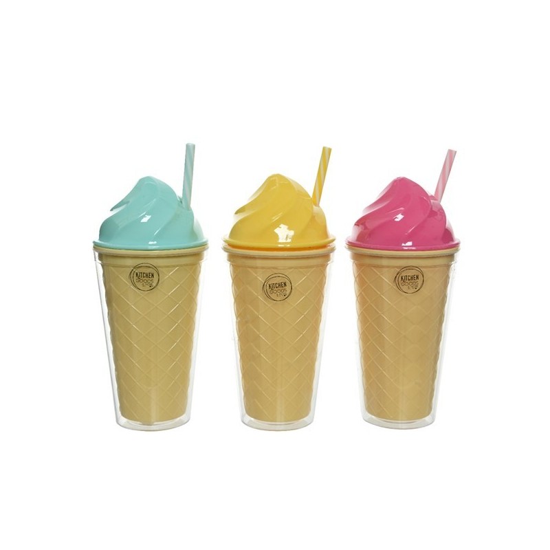 Vaso Cucurucho Helado C/Cañita Vaso Cucurucho Helado C/Cañita
