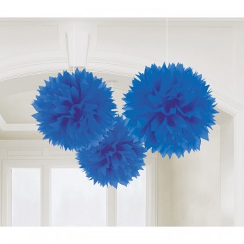 P/3 Pompon Azul Royal 40Cm