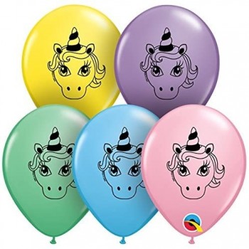 Globo 5"Cara Unicornio Pastel