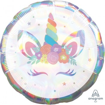 Globo 18"Unicornio Hologr.Irid