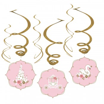 P/6 Deco.Espiral Oro Y Rosa