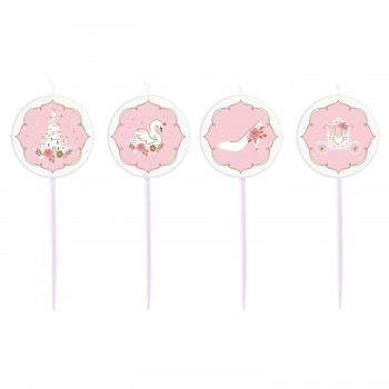 P/4 Velas Princesa Rosa