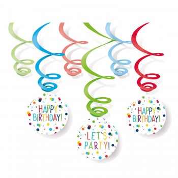 P/6 Deco Espiral Happy Bday