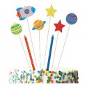 P/8 Velas Bday Nave Espacio P/8 Velas Bday Nave Espacio