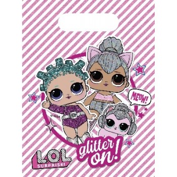 P/6 Bolsas C/Asa L.O.L.Glitter
