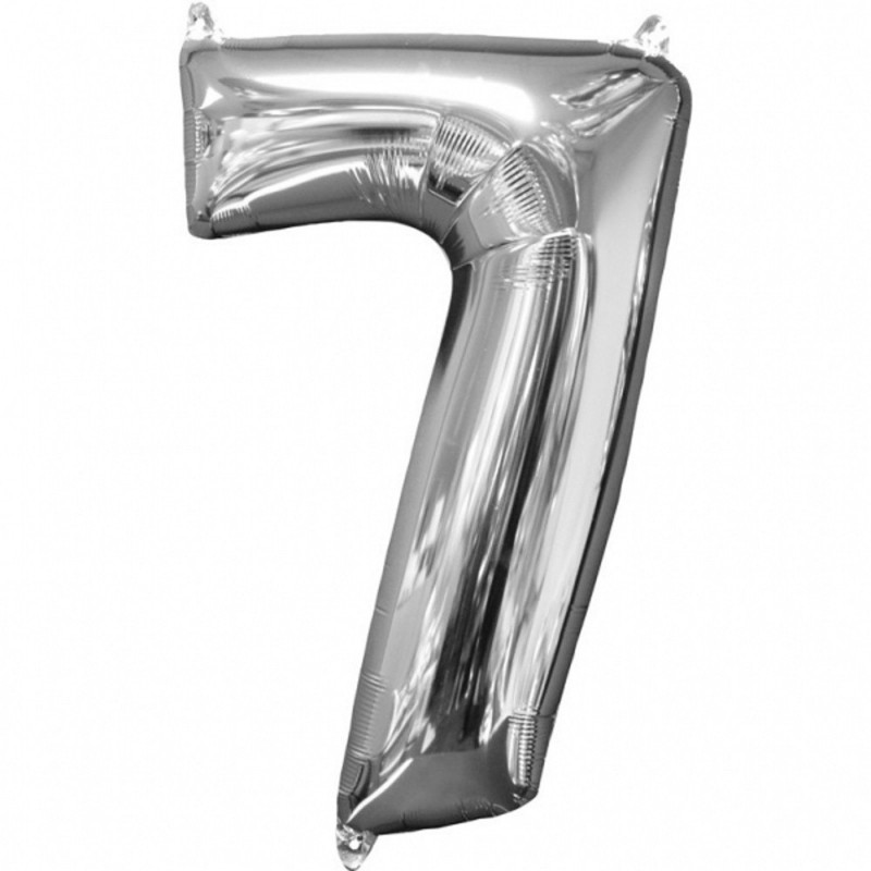 Globo Nº7 Plata 26" Globo Nº7 Plata 26"