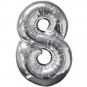 Globo Nº8 Plata 26"