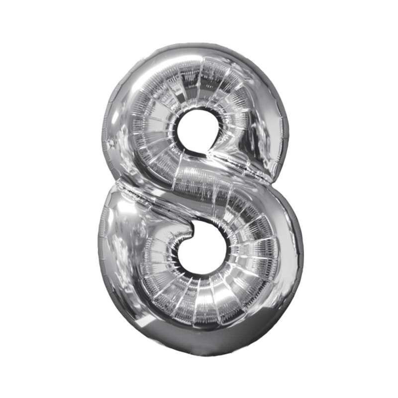 Globo Nº8 Plata 26"