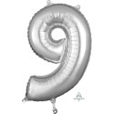 Globo Nº9 Plata 26"