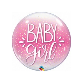 Globo Burbuja Baby Girl Rosa