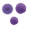 Set 1 Abanico 2Pompones Morado Set 1 Abanico 2Pompones Morado