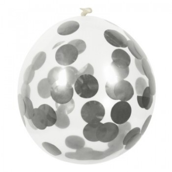 B/5 Globo 30Cm Confetti Plata