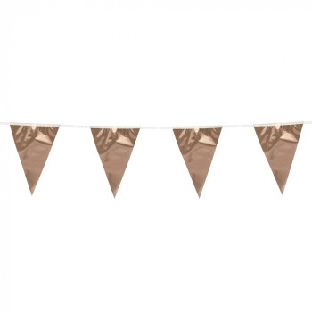 Banderin Triang.Oro Rosa 10Mt