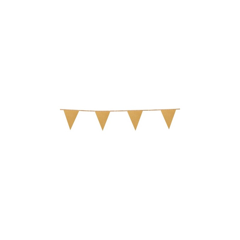 Banderin Papel Oro Glitter 6M