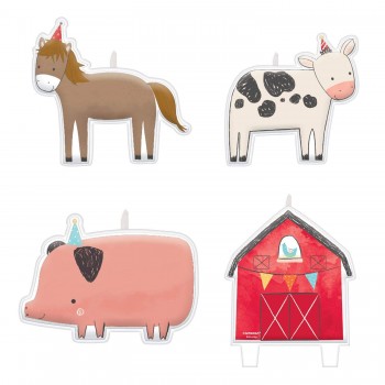 P/4 Velas Animales Granja