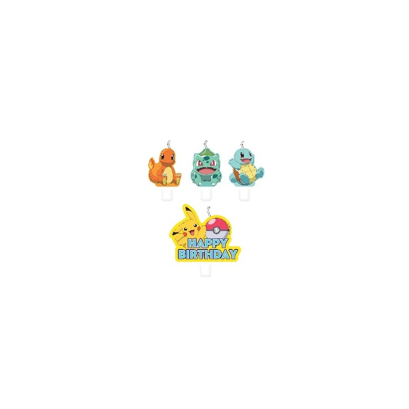 P/4 Velas Pokemon Feliz Cumple P/4 Velas Pokemon Feliz Cumple