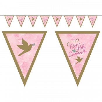 Banderin Comunion Rosa
