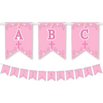 Banderin Person.Comunion Rosa