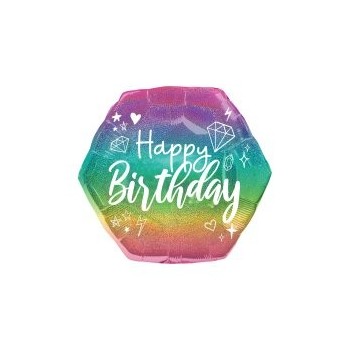 Globo Hexagono Holog.Hbday