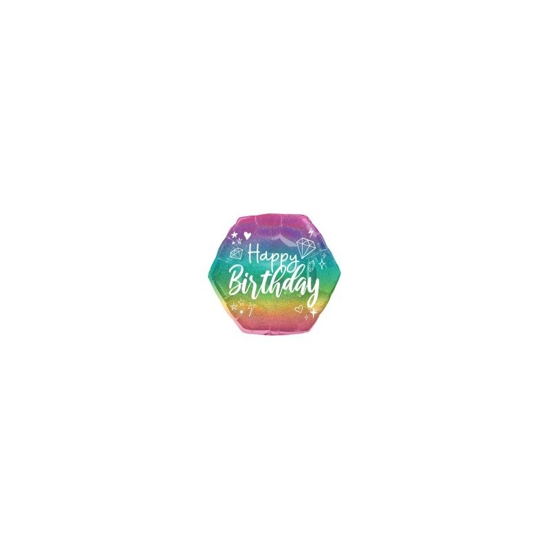 Globo Hexagono Holog.Hbday