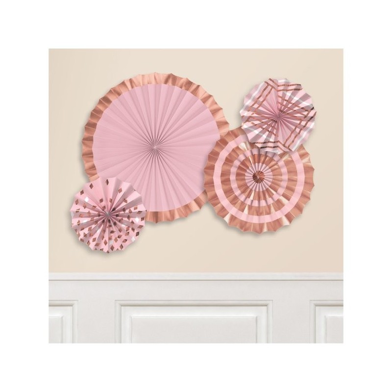 P/4 Abanicos Rosa Oro