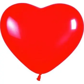 B/50 Globos 6" Corazon Rojo