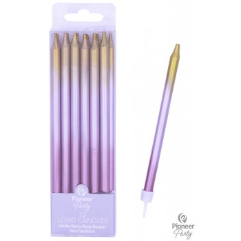 P/12 Vela Palillo Rosa/Oro