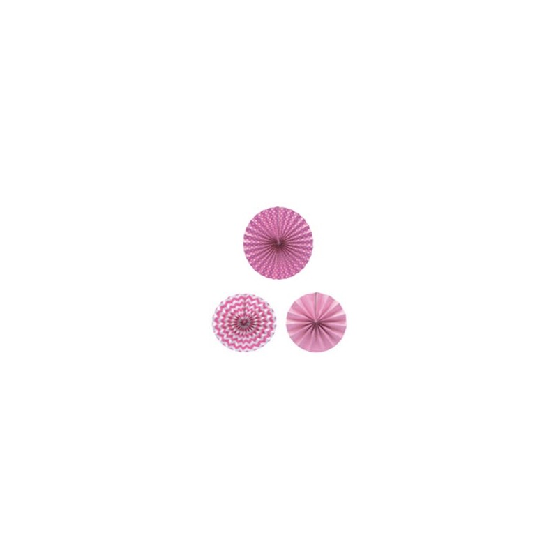Set 3 Abanico Rosa Decorados Set 3 Abanico Rosa Decorados