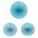 Set 3 Abanico Azul Decorados Set 3 Abanico Azul Decorados