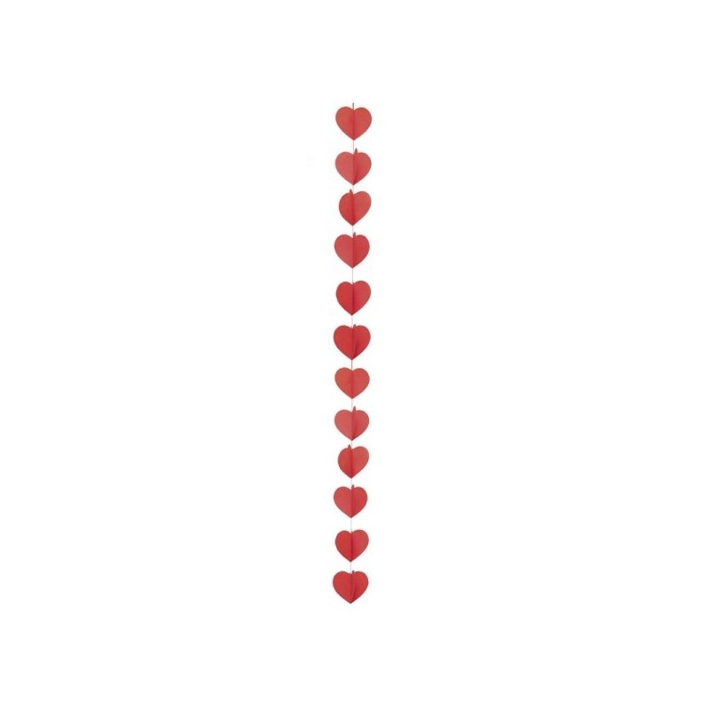 Guirnalda corazones rojos 3mts