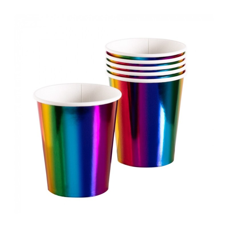 P/6 Vaso Arcoiris Metalizado P/6 Vaso Arcoiris Metalizado