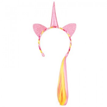 Diadema Unicornio Rosa C/Pelo