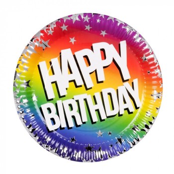 P/6 Plato 23Arcoiris Happybday