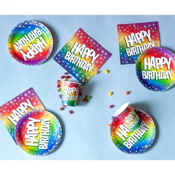 P/6 Vaso Arcoiris Happy Bday