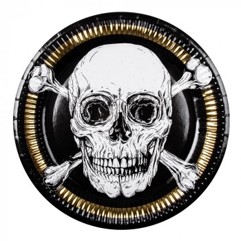 P/6 Plato 23Cm Calavera Pirata