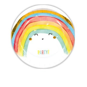 P/8 Plato 23Cm Rainbow Party