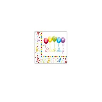 P/20 Serv.Happy Bday Globos