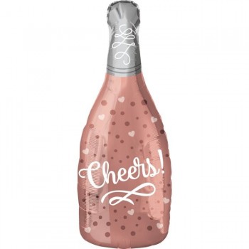 Globo Botella Rosa Cheers!