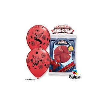P/6 Globos 12"Spiderman Rojos