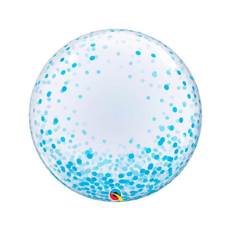 Globo 24"Burbuja Confetti Azul Globo 24"Burbuja Confetti Azul