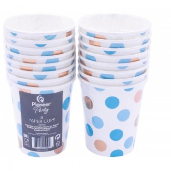 P/8 Vaso Topos Azul/Oro