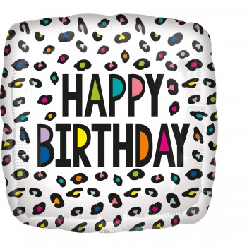 Globo Cuadr.H.Bday Leopardo