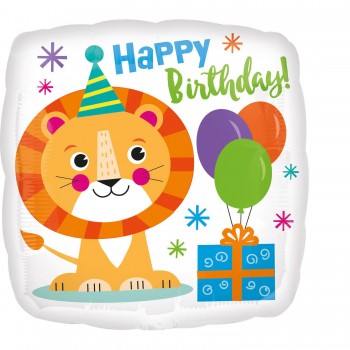 Globo 18"H.Bday Leon Cuadrado