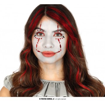 ADHESIVO FACIAL PAYASO TERROR